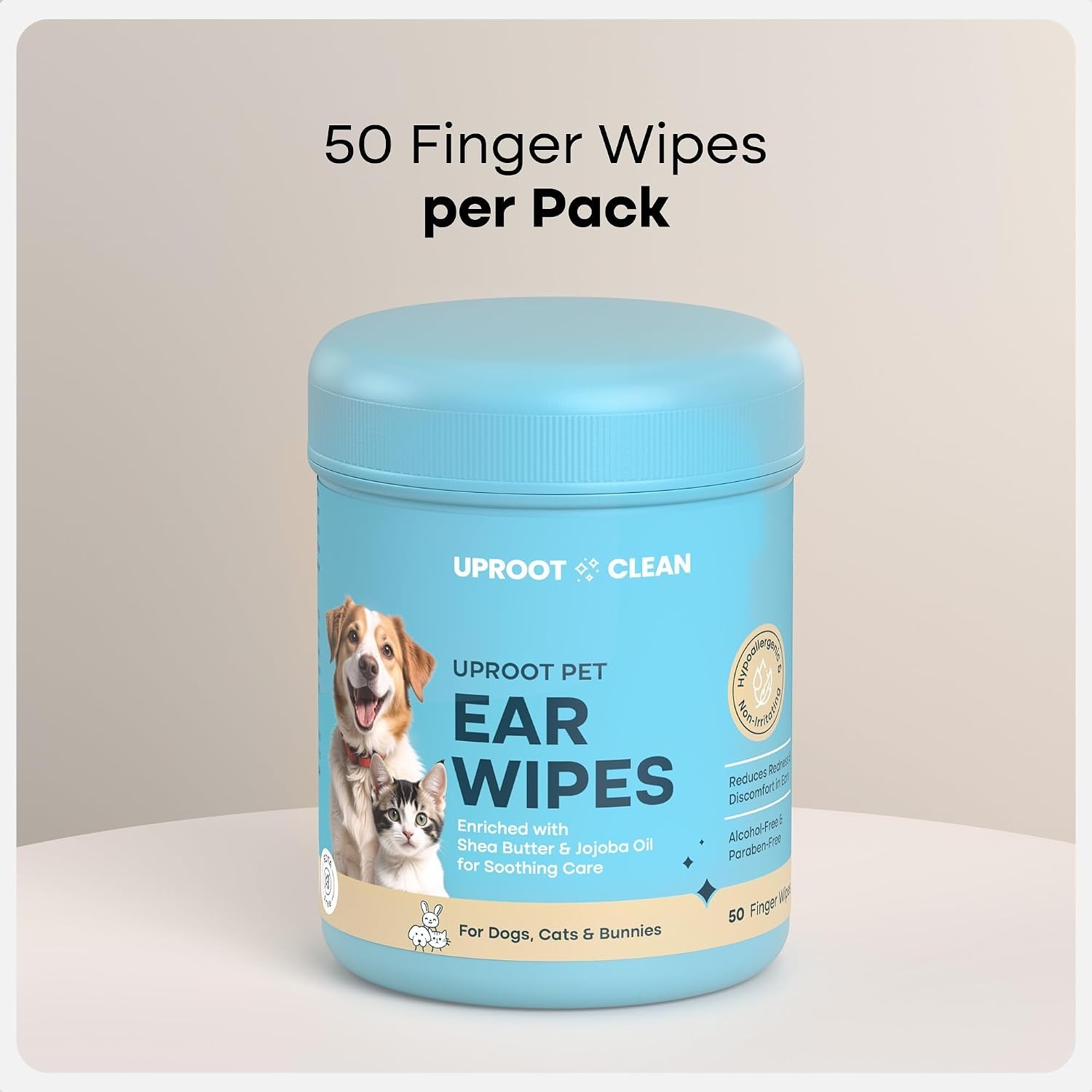 image:imageUproot Clean Cat amp Dog Ear Cleaner Finger Wipes Natural Disposable 50ct