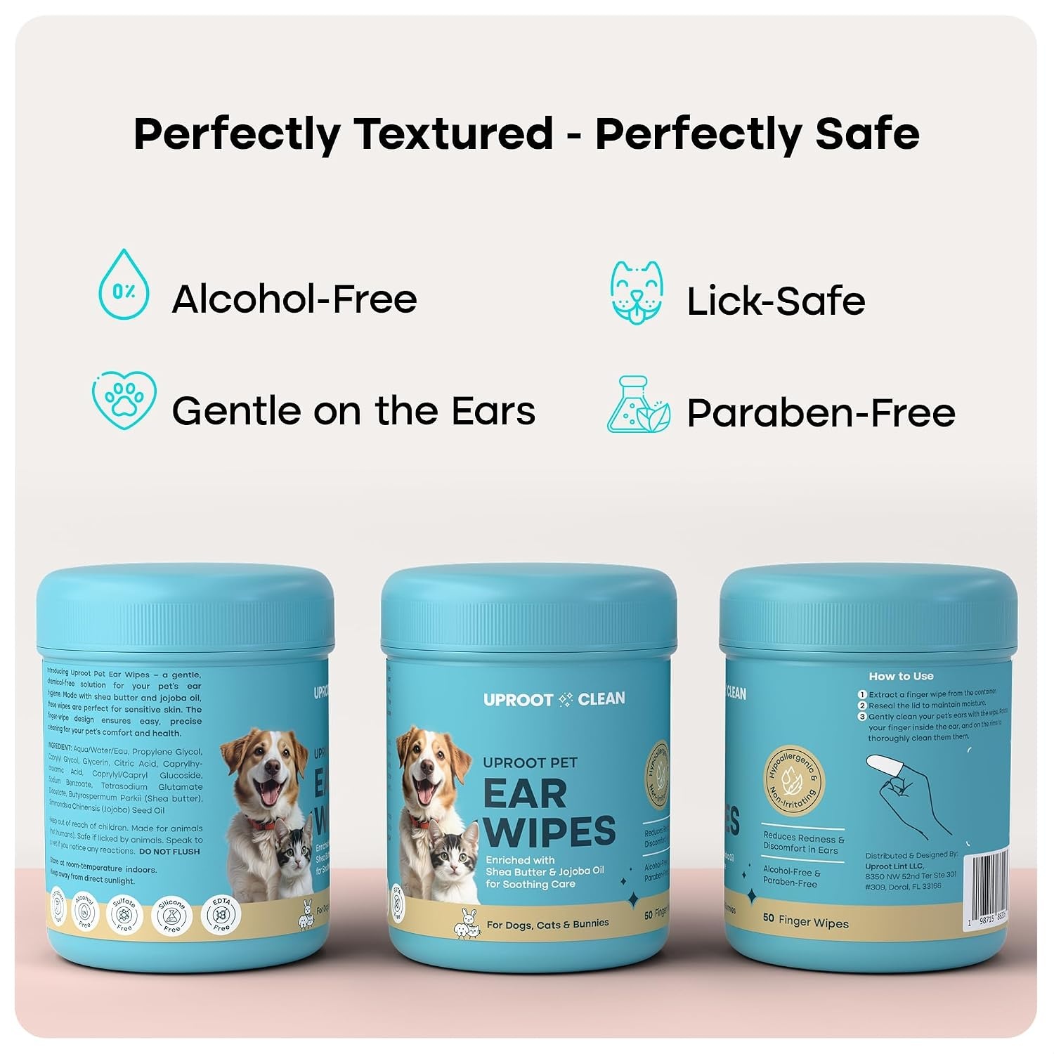 image:imageUproot Clean Cat amp Dog Ear Cleaner Finger Wipes Natural Disposable 50ct