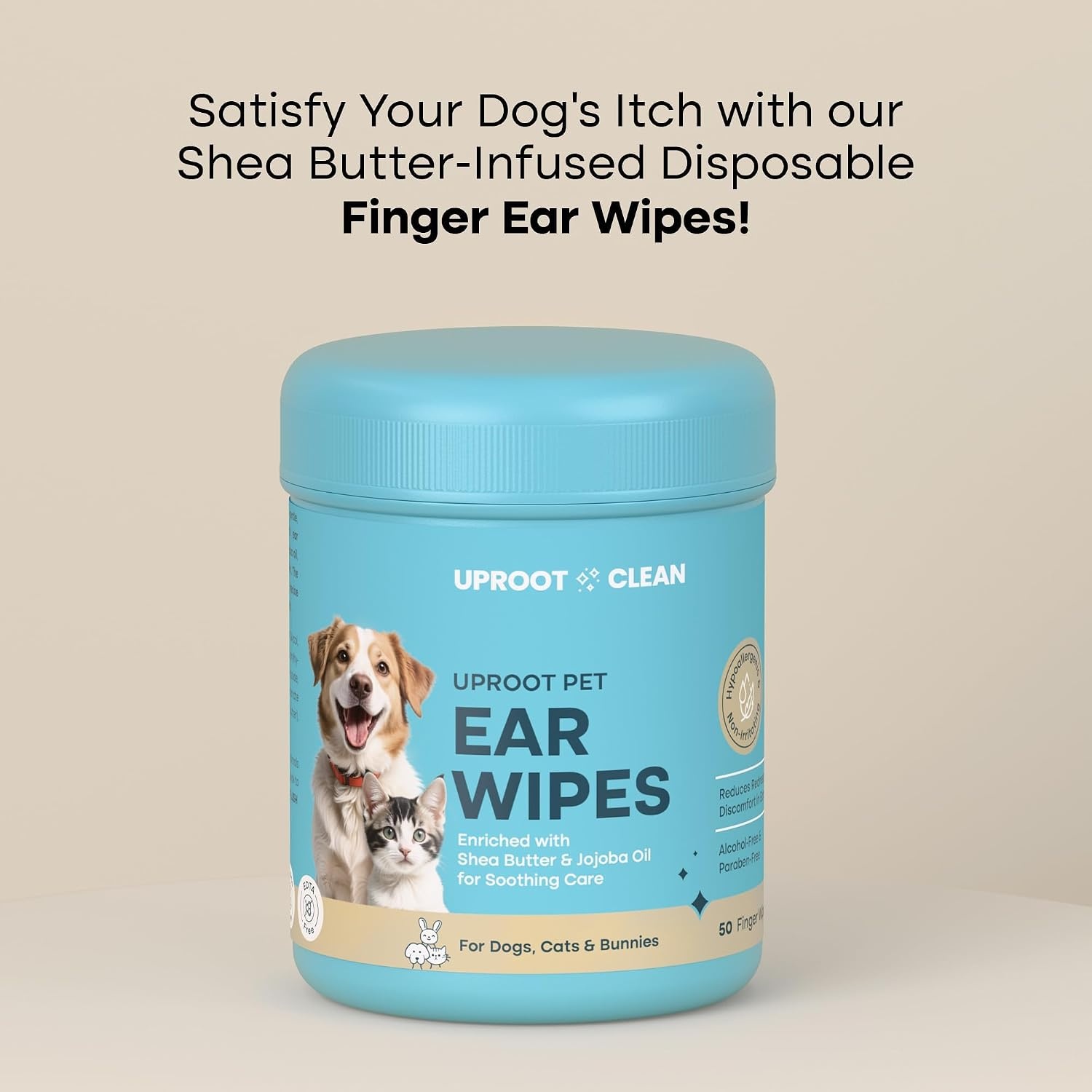 image:imageUproot Clean Cat amp Dog Ear Cleaner Finger Wipes Natural Disposable 50ct