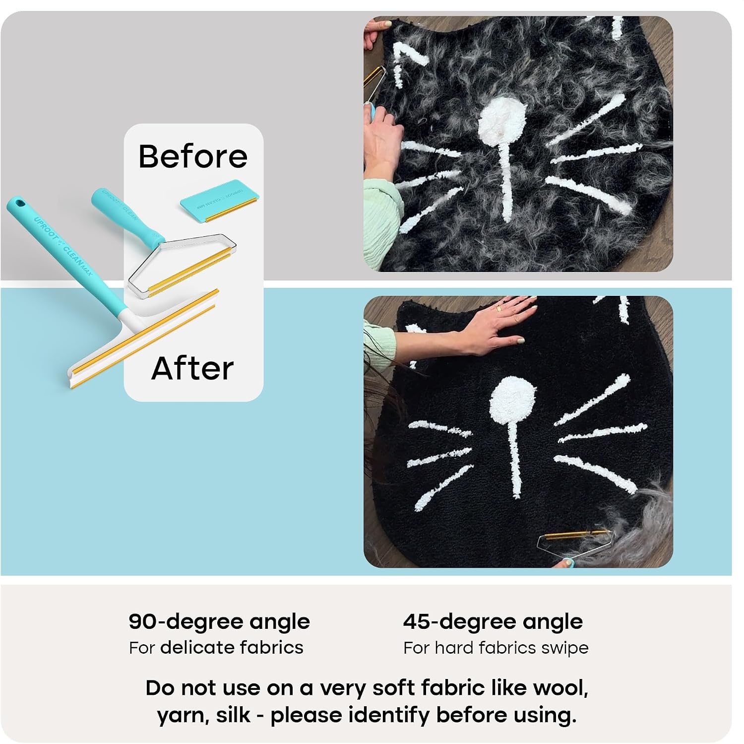 image:imageUproot Clean FurNado Survival Kit Uproot Cleaner Pro Pet Hair Remover Tool Mini amp Max Variants Pet Hair Removal Tool and Carpet Rake Easy Cat amp Dog Fur Scraper BundleFurnado