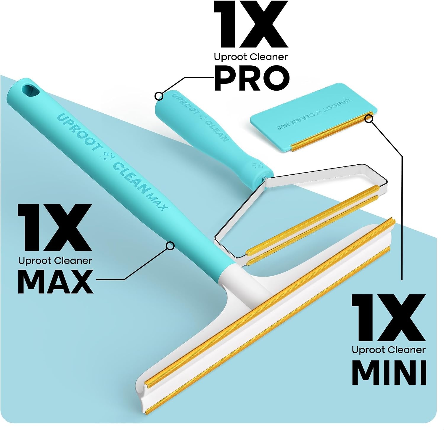 image:imageUproot Clean FurNado Survival Kit Uproot Cleaner Pro Pet Hair Remover Tool Mini amp Max Variants Pet Hair Removal Tool and Carpet Rake Easy Cat amp Dog Fur Scraper BundleFurnado