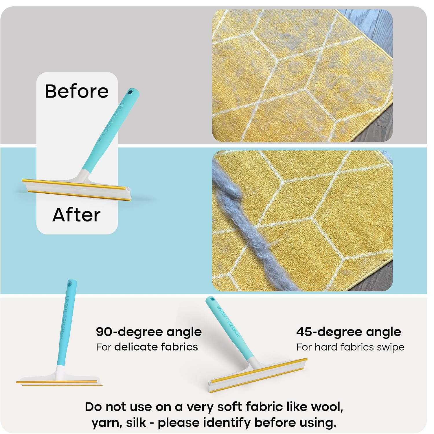 image:imageUproot Clean FurNado Survival Kit Uproot Cleaner Pro Pet Hair Remover Tool Mini amp Max Variants Pet Hair Removal Tool and Carpet Rake Easy Cat amp Dog Fur Scraper BundleMax