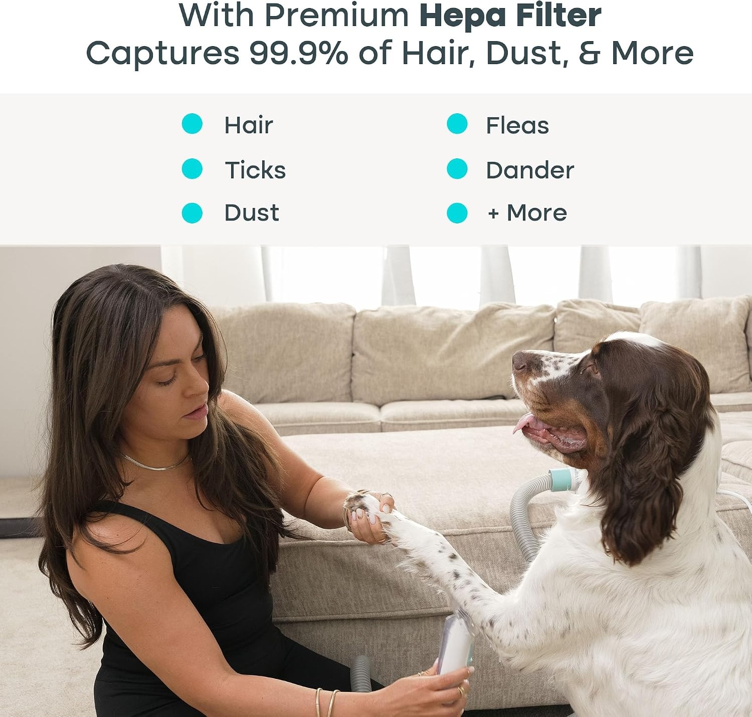 image:imageUproot Clean Pet Grooming Vacuum for Dogs amp Cats 7in1 Quiet amp MessFreeCord