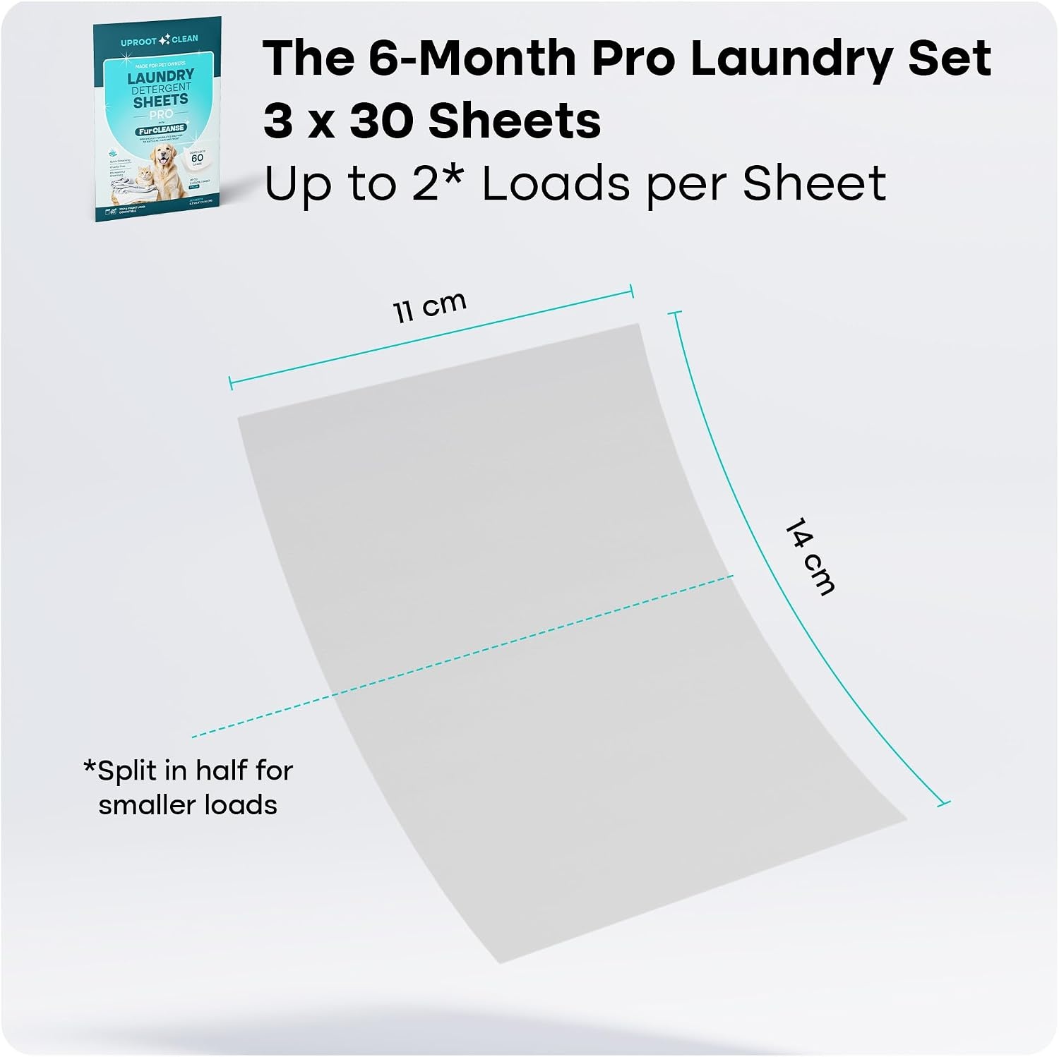 image:imageUproot Clean Pet Laundry Detergent Sheets Ultra Unscented Up to 60 LoadsPro Fresh Scent 3 pack