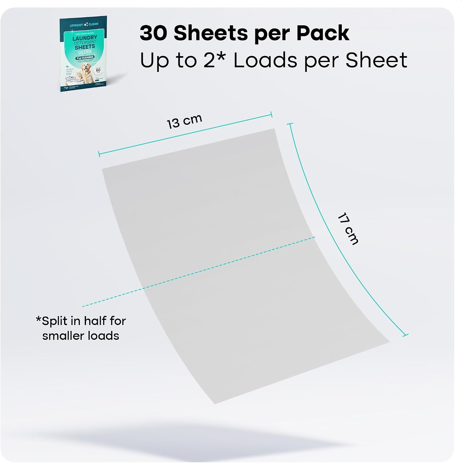 image:imageUproot Clean Pet Laundry Detergent Sheets Ultra Unscented Up to 60 LoadsUltra Fresh Scent 1 pack