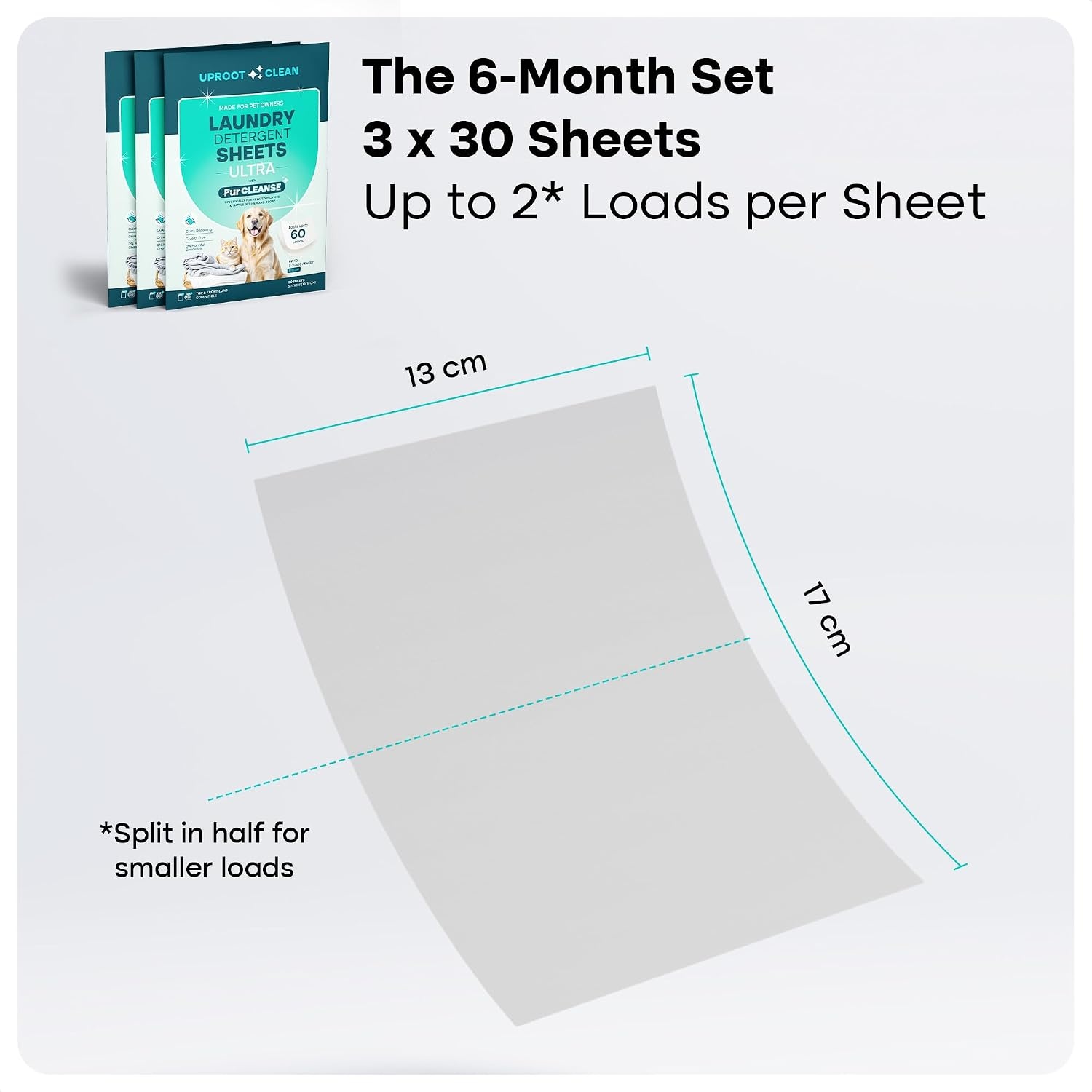 image:imageUproot Clean Pet Laundry Detergent Sheets Ultra Unscented Up to 60 LoadsUltra Fresh Scent 3 pack