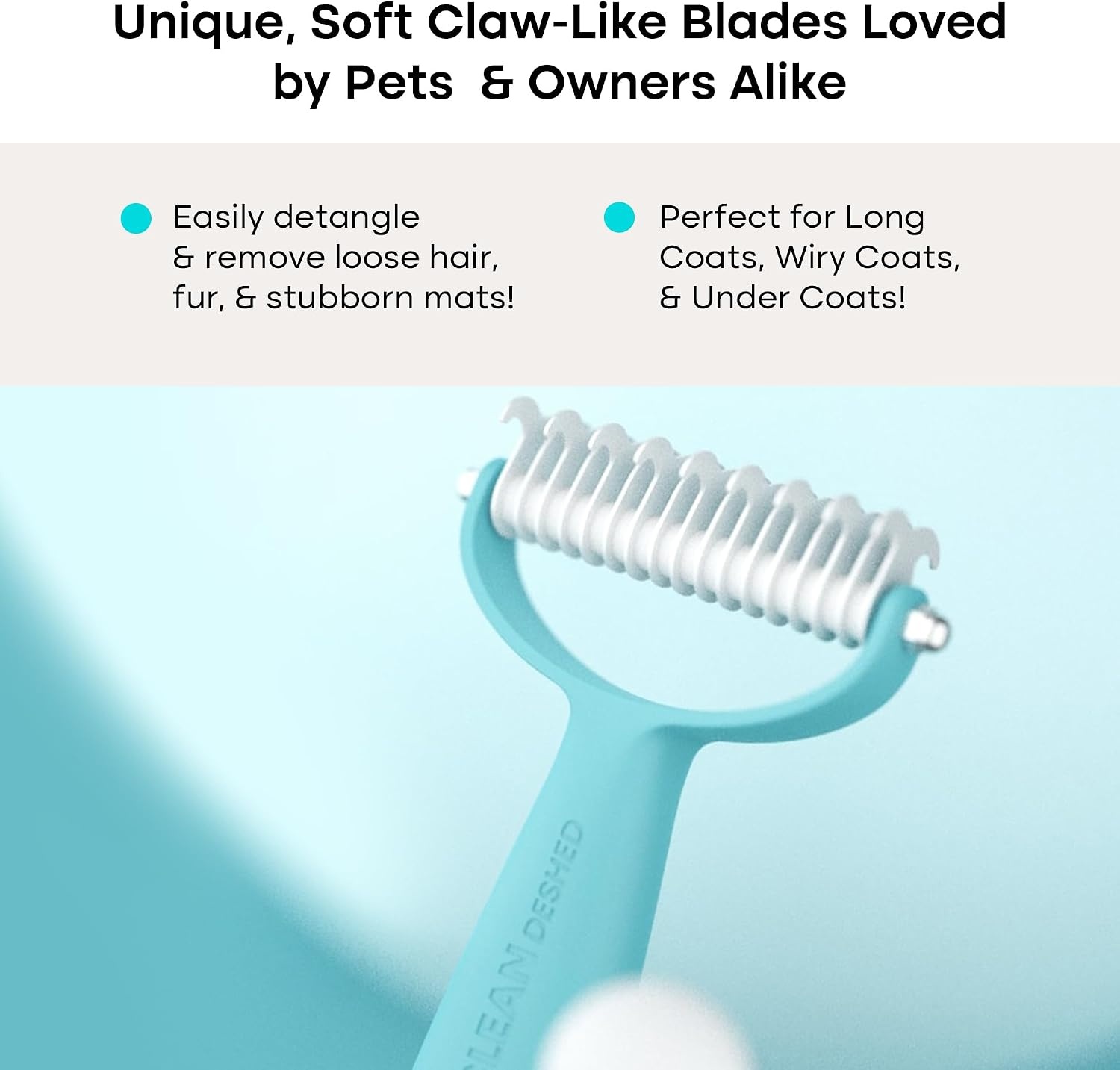 image:imageUproot Clean Undercoat Rake amp Pet Dematting Comb Gentle on Skin 2in1 Tool