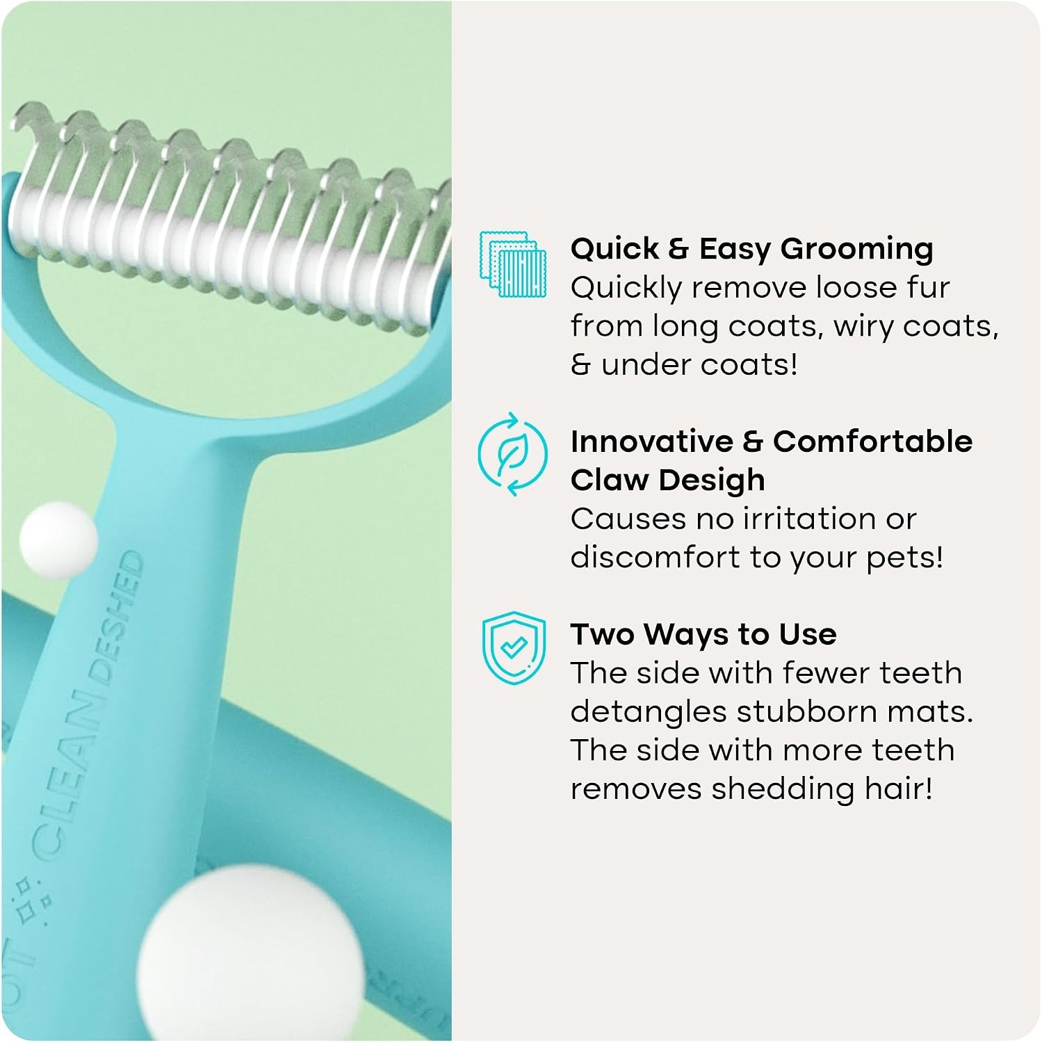 image:imageUproot Clean Undercoat Rake amp Pet Dematting Comb Gentle on Skin 2in1 Tool