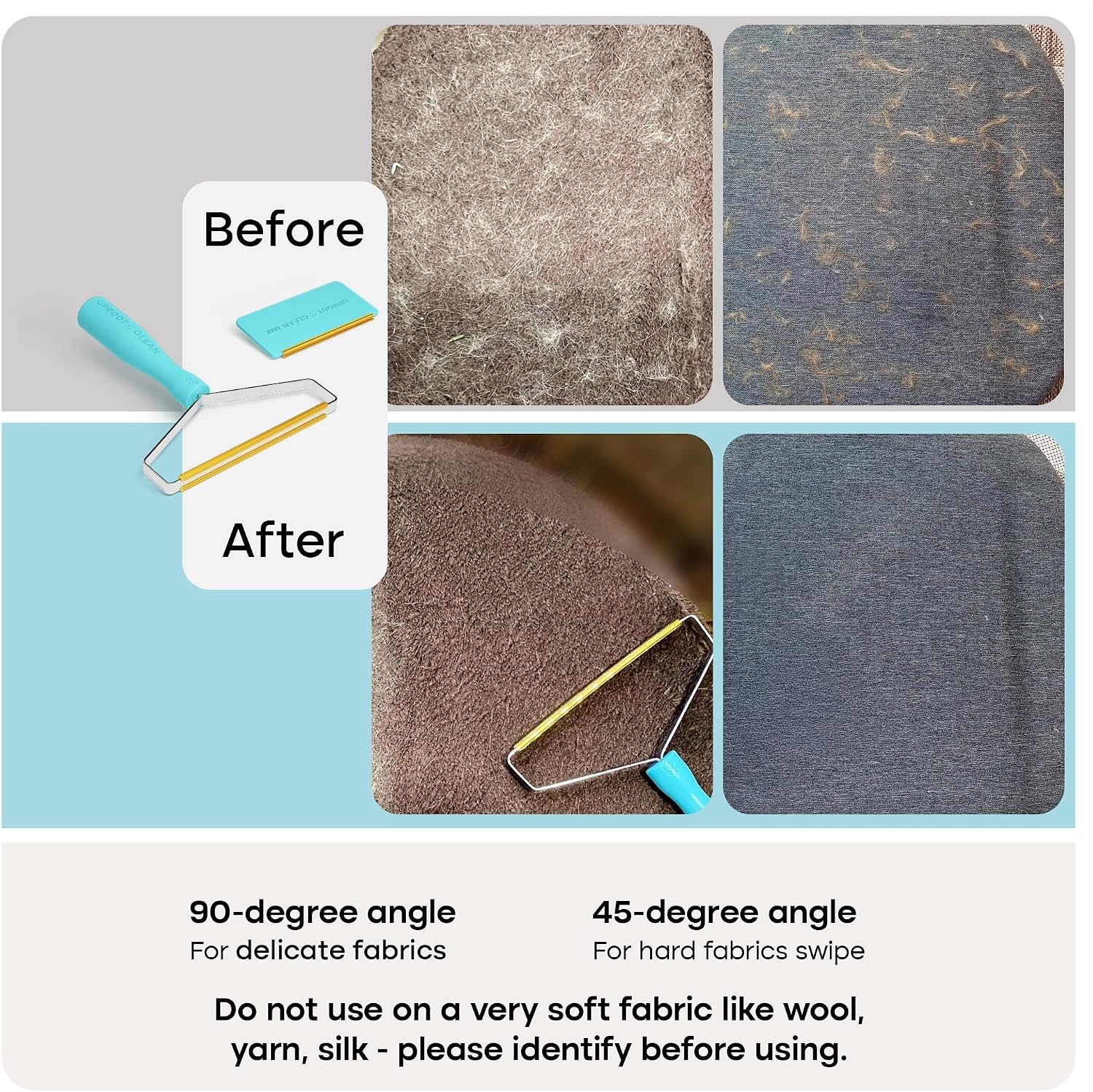 image:imageUproot Cleaner Pro Pet Hair Remover amp Mini Pet Hair Removal Tool Multi Fabric Edge amp Carpet Scraper Cat for Couch Cat Towers Car Detailing The FurrySituation Survival KitPro