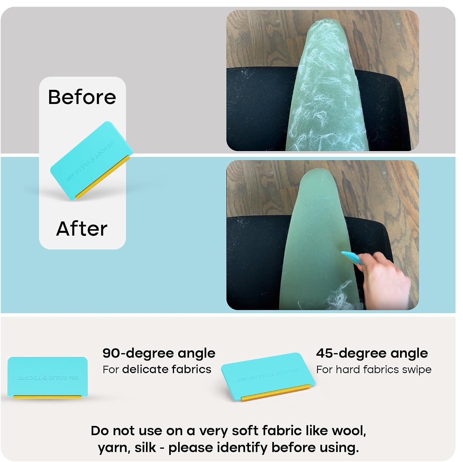 image:imageUproot Cleaner Pro Pet Hair Remover amp Mini Pet Hair Removal Tool Multi Fabric Edge amp Carpet Scraper Cat for Couch Cat Towers Car Detailing The FurrySituation Survival KitMini