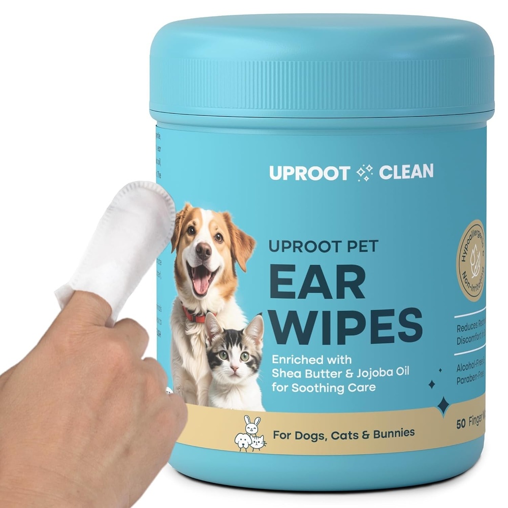 image:imageUproot Clean Cat amp Dog Ear Cleaner Finger Wipes Natural Disposable 50ct