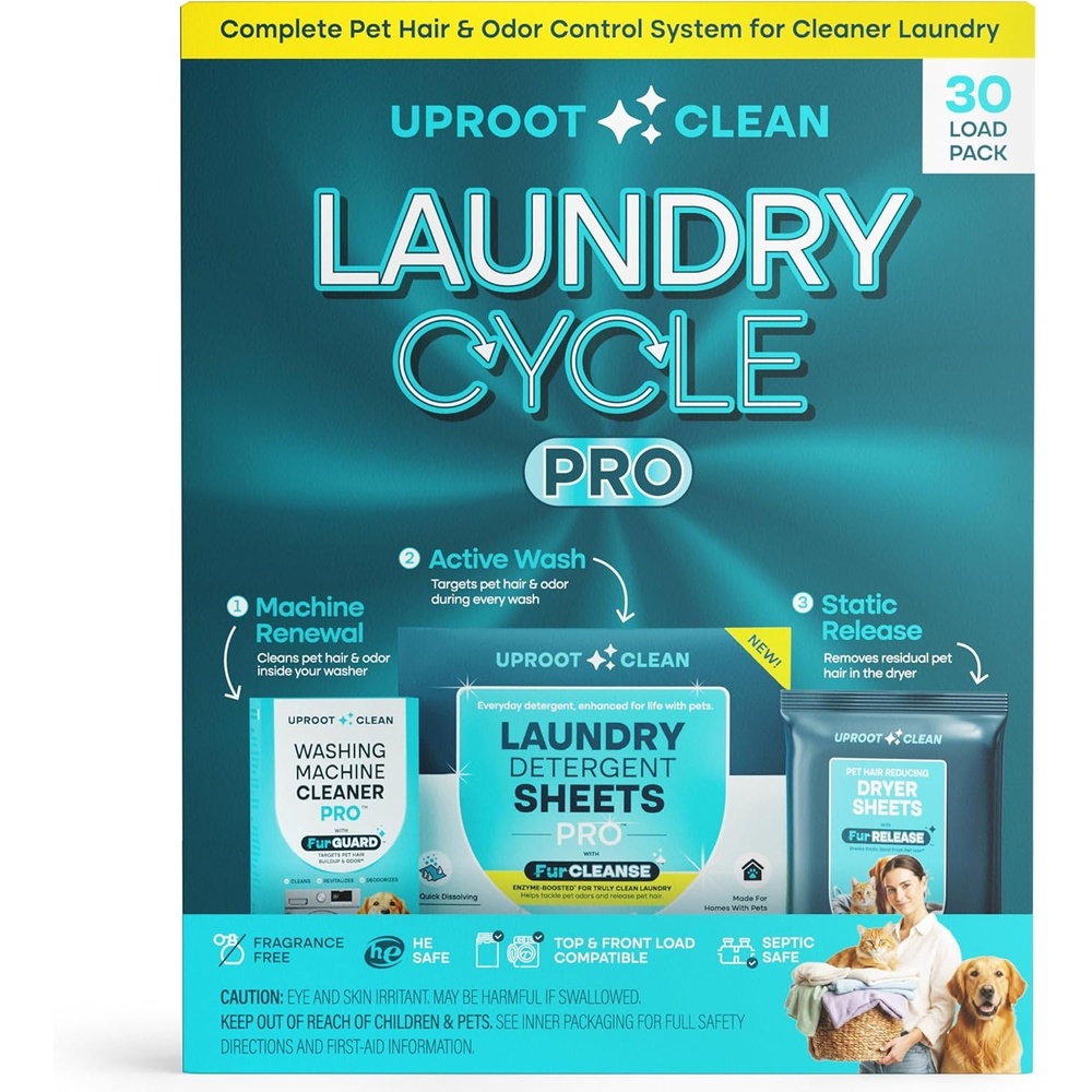 image:imageUproot Clean Laundry Cycle Pro 3Step Pet Hair Laundry Set UnscentedPro Fragrance Free