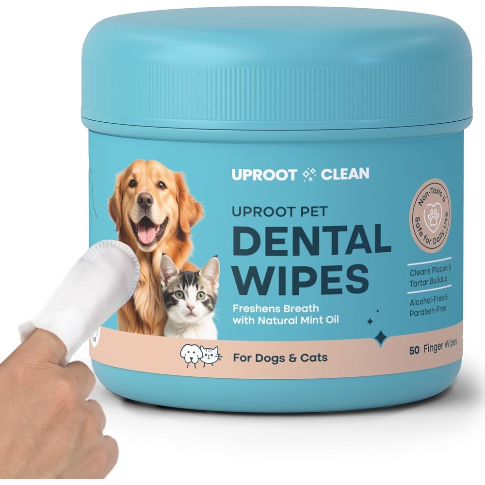 image:imageUproot Clean Pet Dental Finger Wipes Safe RinseFree Disposable 50ctDental Finger Wipes