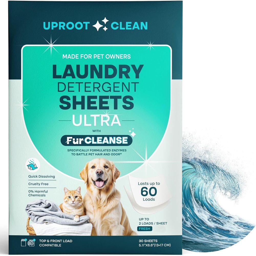 image:imageUproot Clean Pet Laundry Detergent Sheets Ultra Unscented Up to 60 LoadsUltra Fresh Scent 1 pack