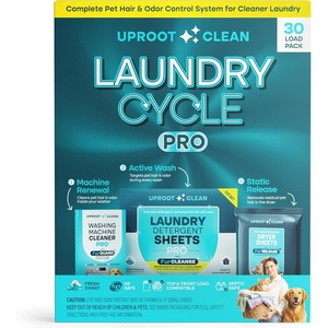 Uproot Clean Laundry Cycle Pro: 3-Step Pet Hair Laundry Set, Unscented(Pro  Fresh Coast)