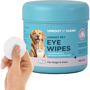 Uproot Clean Pet Dental Finger Wipes: Safe, Rinse-Free, Disposable, 50ct.(Eye Wipes)