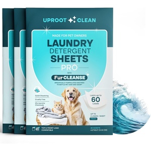 Uproot Clean Pet Laundry Detergent Sheets Ultra, Unscented, Up to 60 Loads(Pro  Fresh Scent  3 pack)