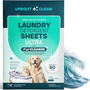 Uproot Clean Pet Laundry Detergent Sheets Ultra, Unscented, Up to 60 Loads(Ultra  Fresh Scent  1 pack)
